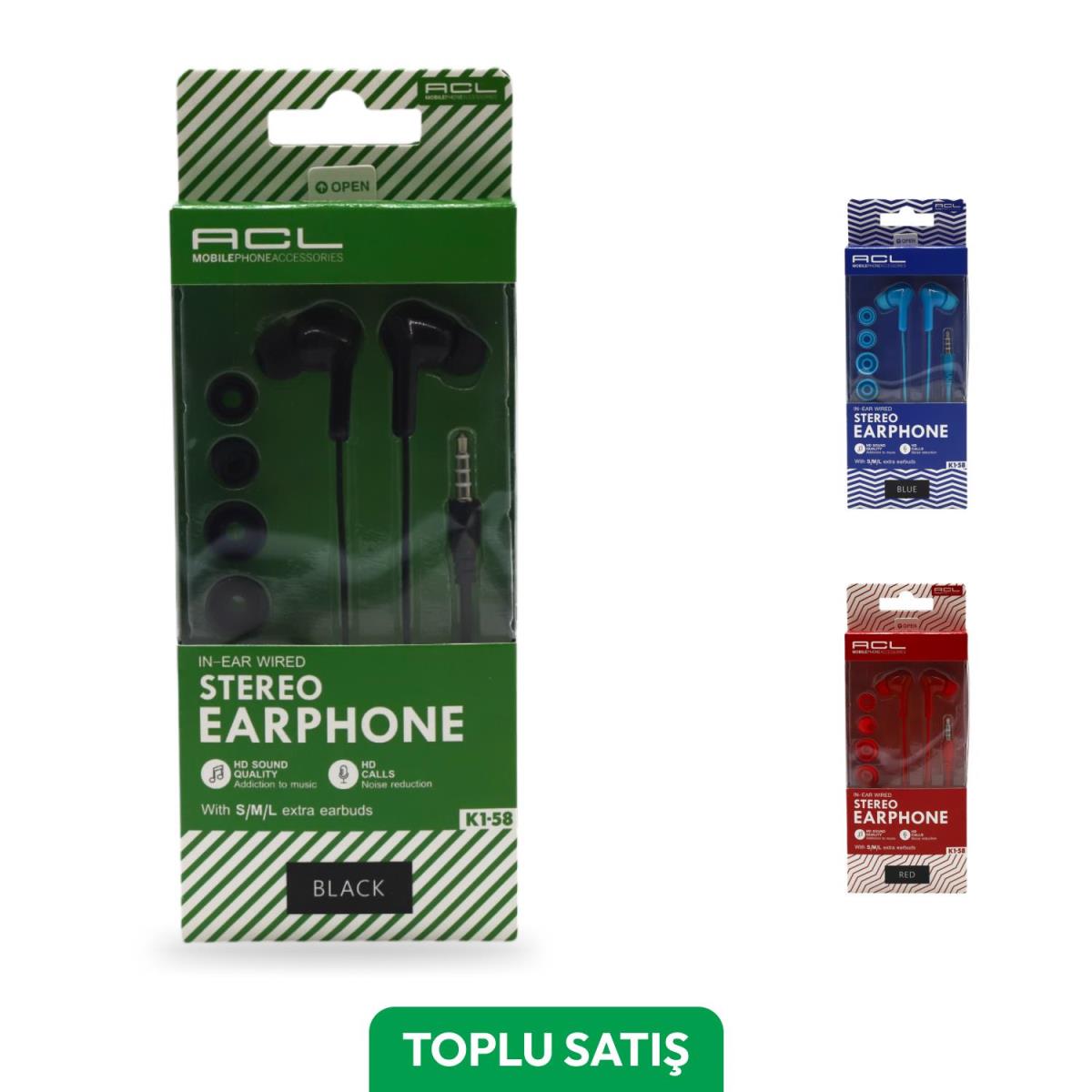 ACL MobilePhone Sterio 3.5mm Jack Kablolu Kulakl�klar - Toplu Sat�� ( 10 Adet )