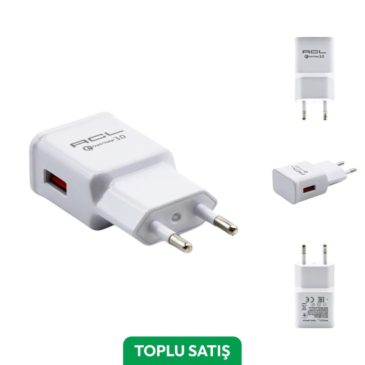 ACL Travel Charger 3.1A 18W H�zl� �arj Aleti Beyaz - Toplu Sat�� ( 20 Adet )