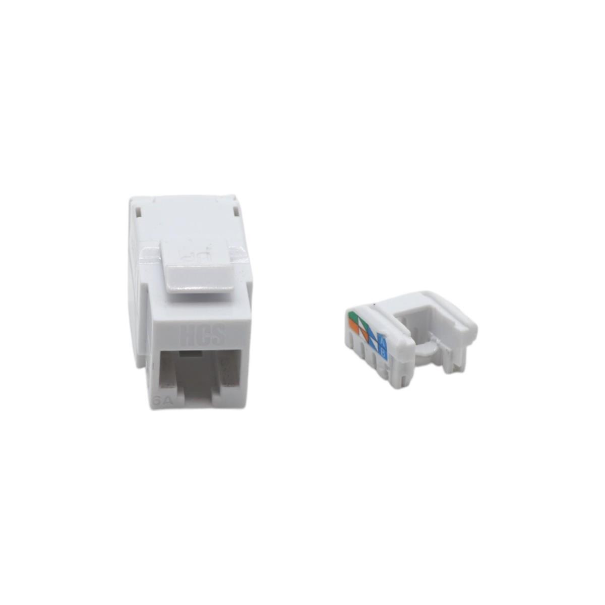 HCS Cat6A Utp Toolless Keystone Jack Cat6A, Lsa+/110 idc T568 A/B, 90 Derece