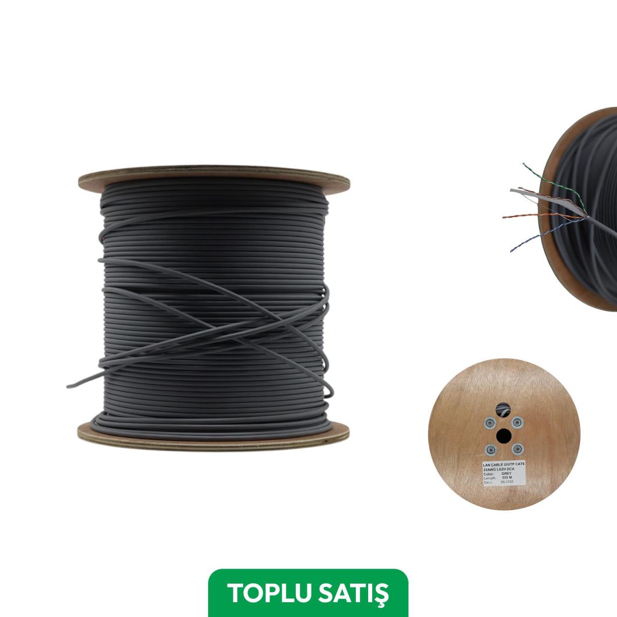 Viges BC-ODS Cat6 U/UTP 23AWG Lszh DCA Gri 500 Metre Data Kablosu